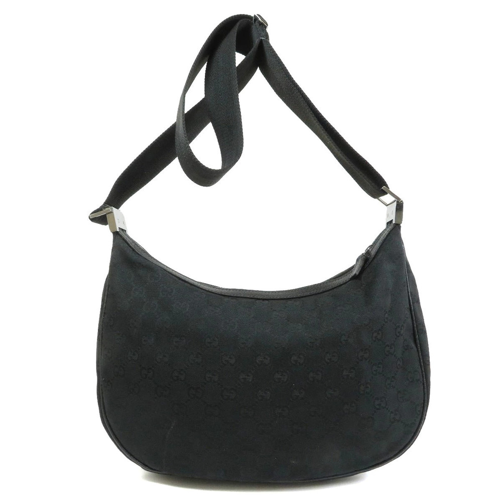 Gucci Bag GG Shoulder Leather Canvas Black